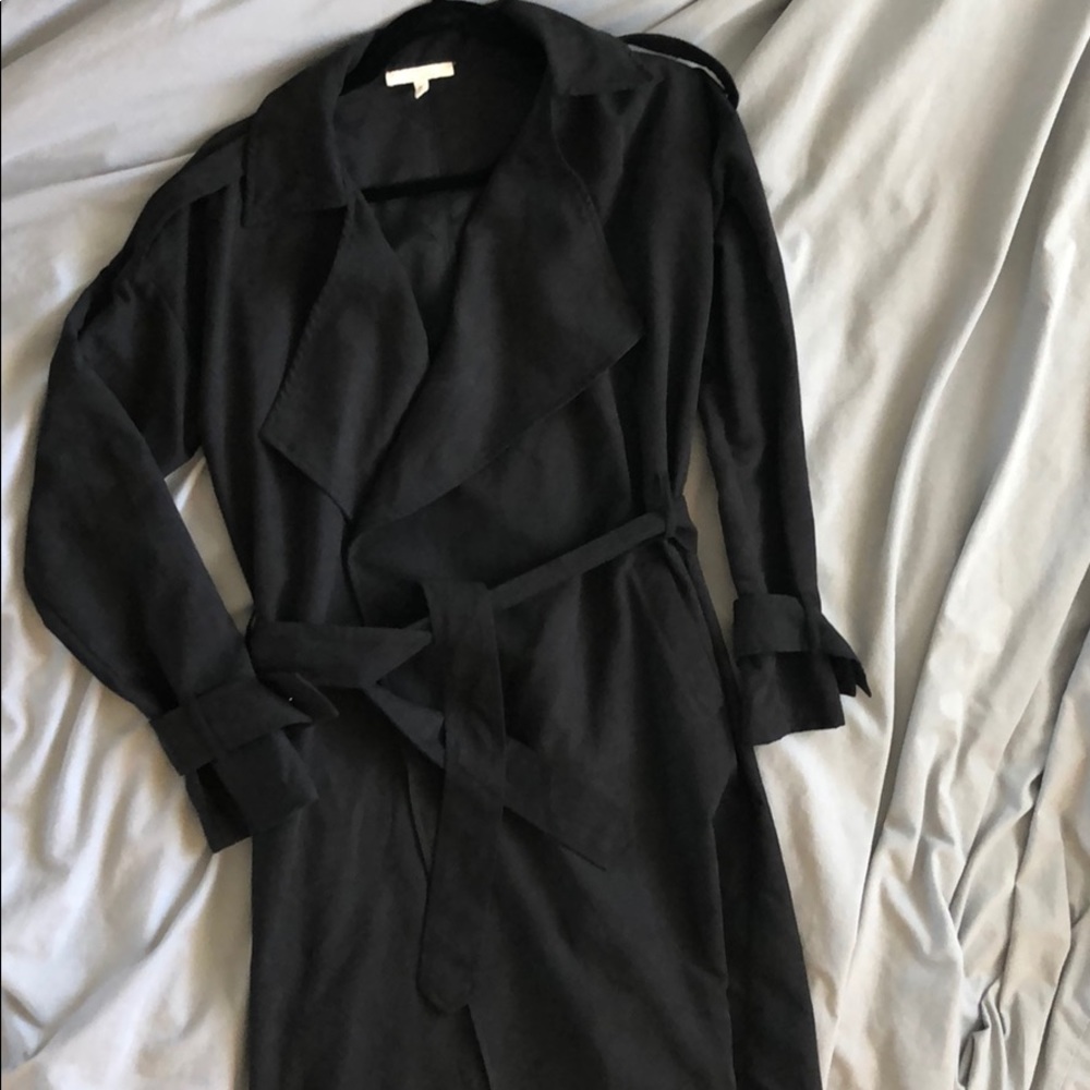 Black belted oil wash jacket